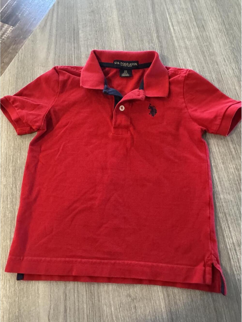 U.S Polo Assn Red Pony Logo Short Sleeve Boys Shirt Size XS 4/5